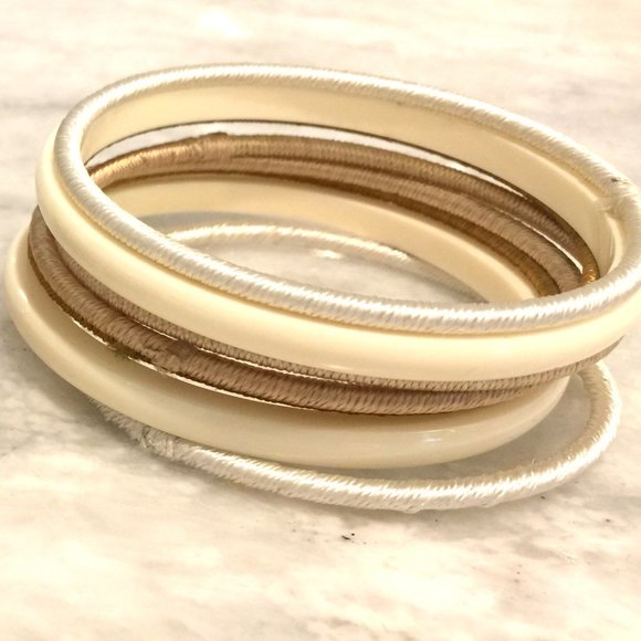 Stacking set of gold tone bangle bracelets by Amrita Singh - Picture 4 of 5